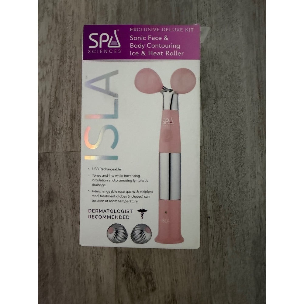 Spa Sciences ISLA Sonic Face and Body Contouring Ice and Heat Roller Pink NEW